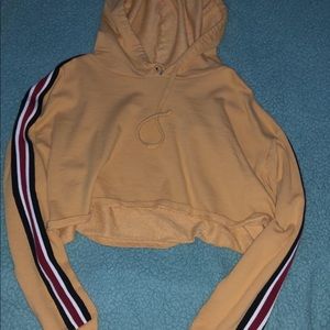 yellow cropped hoodie